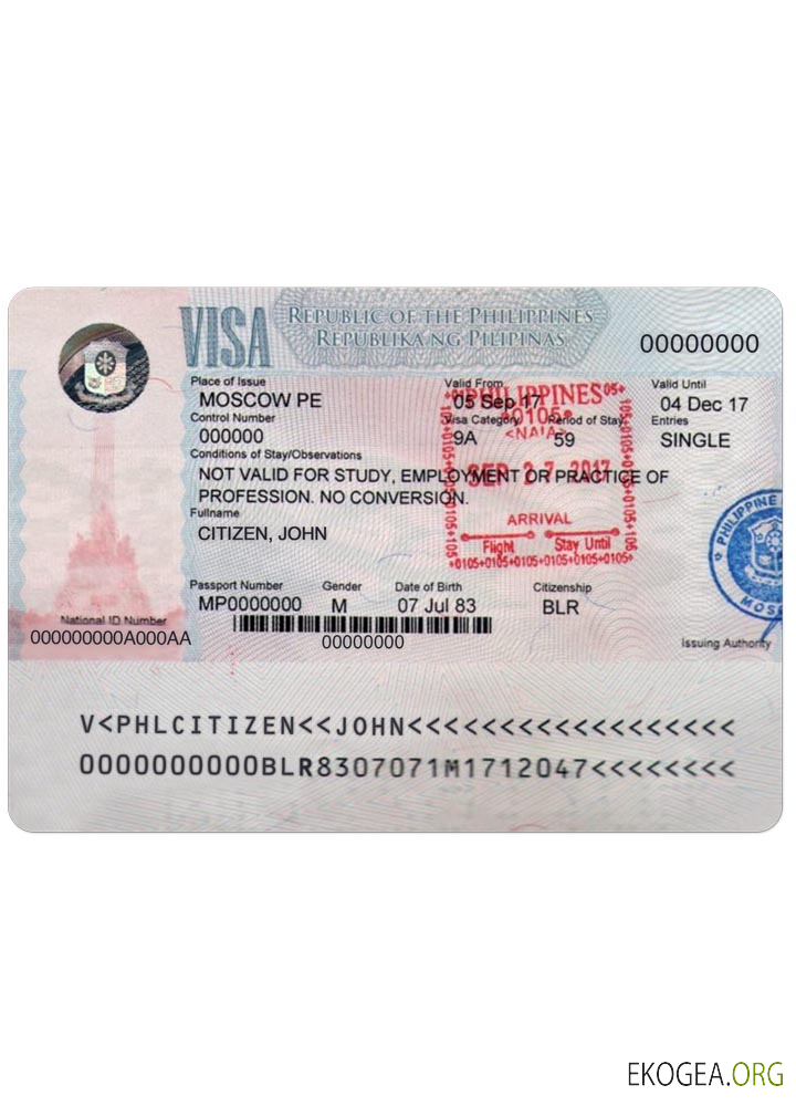 Visa PHILIPPINES template